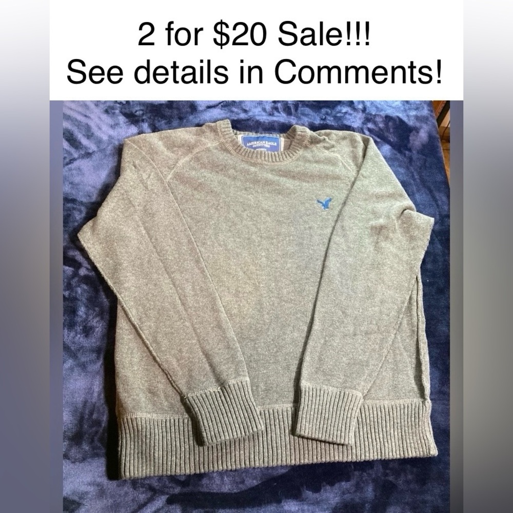 Vintage American Eagle Outfitters Cotton Gray Sweater men’s size Large